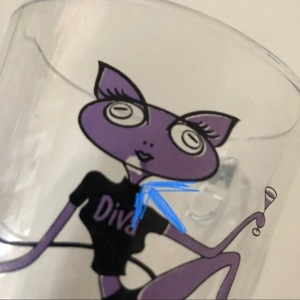 Diva LAS VEGAS Set of Two Clear Glass Coffee Tea Mugs